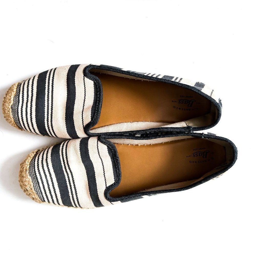 Bass Jenna espadrille Navy/Gray and Cream stripe size 9 - Picture 8 of 10